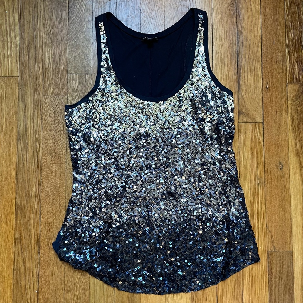 Express Ombré Sequin Tank - Navy